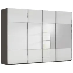 Schwebet&uuml;renschrank in Graphitfarben, Wei&szlig;