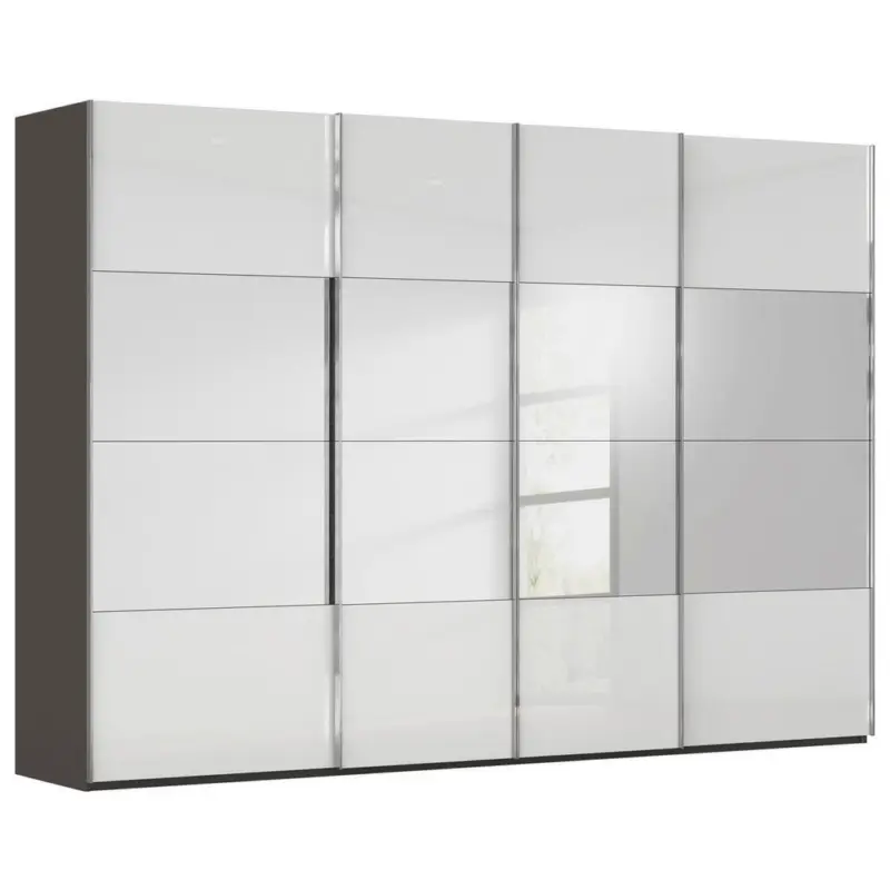 Schwebet&uuml;renschrank in Graphitfarben, Wei&szlig;