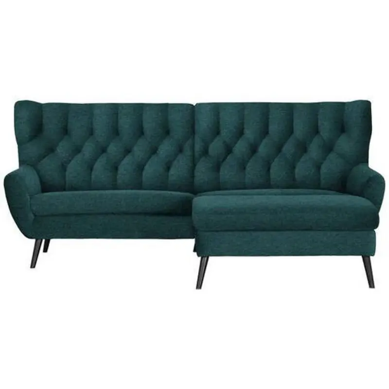 Ecksofa in Flachgewebe Petrol 237/165 cm