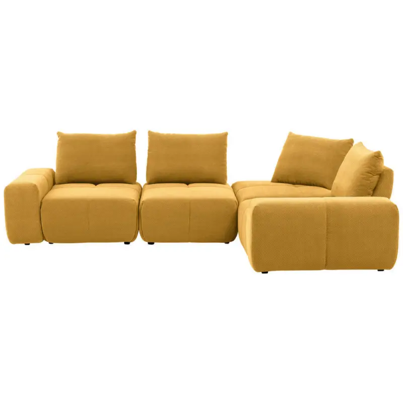 Ecksofa in Velours Currygelb 326/236 cm