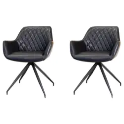 Armlehnstuhl-Set 2 St&uuml;ck Lederlook