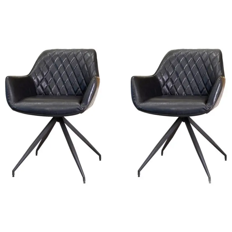 Armlehnstuhl-Set 2 St&uuml;ck Lederlook