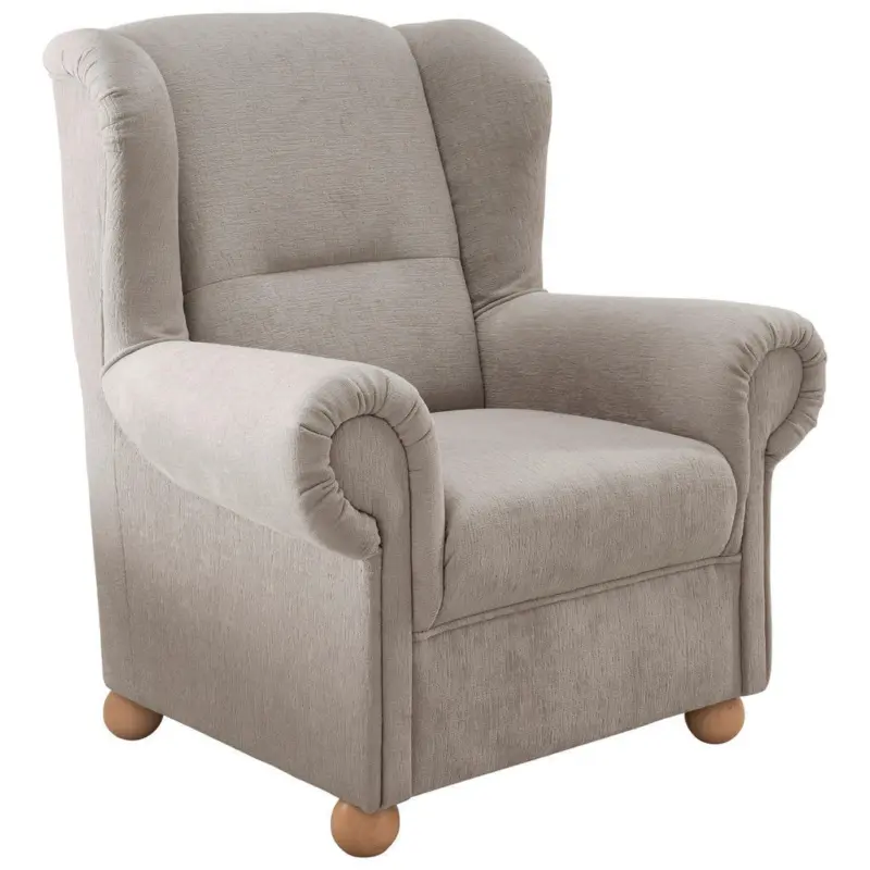 Ohrensessel in Mikrofaser Taupe