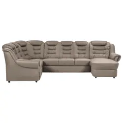 Wohnlandschaft in Lederlook Hellbraun