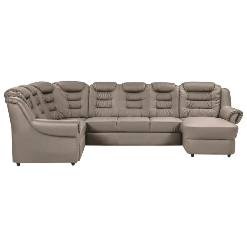 Wohnlandschaft in Lederlook Hellbraun