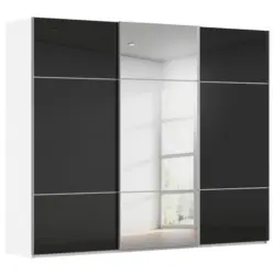 Schwebet&uuml;renschrank in Schwarz, Wei&szlig;