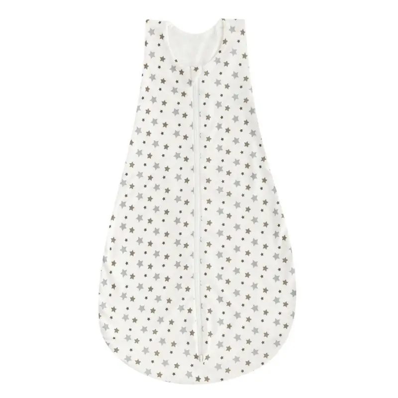 Babyschlafsack wei&szlig; mit grauen Sternen 60
