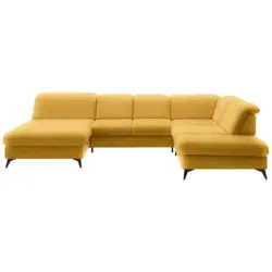 Wohnlandschaft in Chenille Currygelb