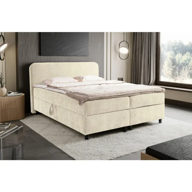 Boxbett 180/200 cm in Creme