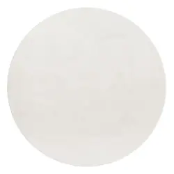 Hochflorteppich 160/160 cm Pouffy Wei&szlig;