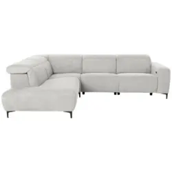 Ecksofa in Cord Wei&szlig; 223/290 cm