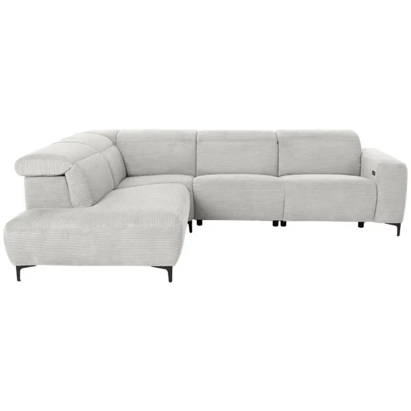 Ecksofa in Cord Wei&szlig; 223/290 cm