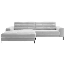 Ecksofa in Cord Grau 207/296 cm