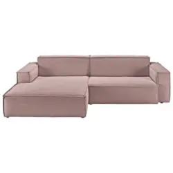 Ecksofa in Feincord Altrosa 168/276 cm