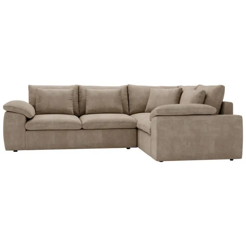 Ecksofa in Chenille Beige 289/216 cm