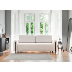 Schlafsofa in Samt Schwarz, Wei&szlig;