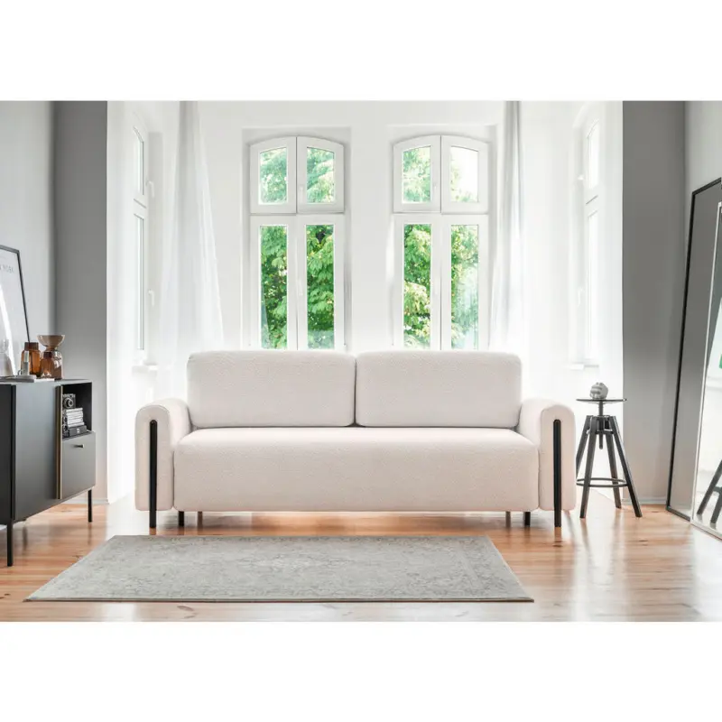 Schlafsofa in Samt Schwarz, Wei&szlig;