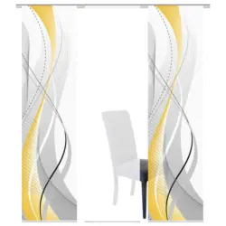 Fl&auml;chenvorhang 3ER SET in Gelb, Hellgelb halbtransparent