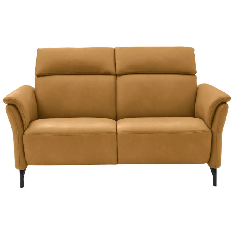 2-Sitzer-Sofa in Echtleder Currygelb