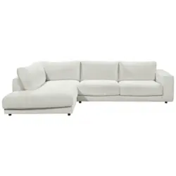 Ecksofa in Cord Hellgrau 224/325 cm