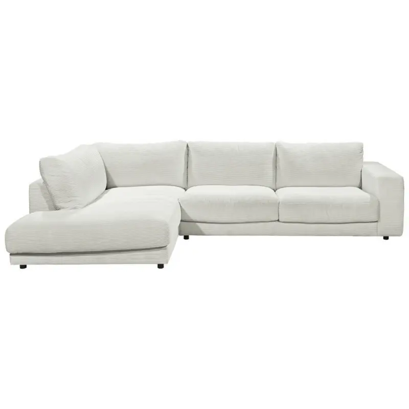 Ecksofa in Cord Hellgrau 224/325 cm