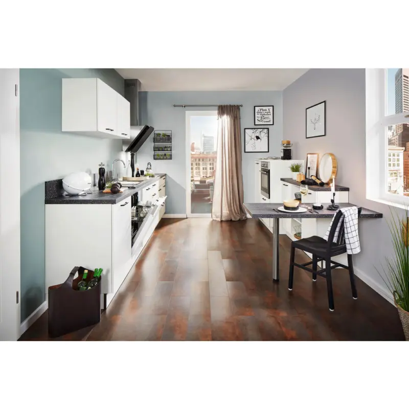 K&uuml;chenleerblock 340 cm in Wei&szlig;