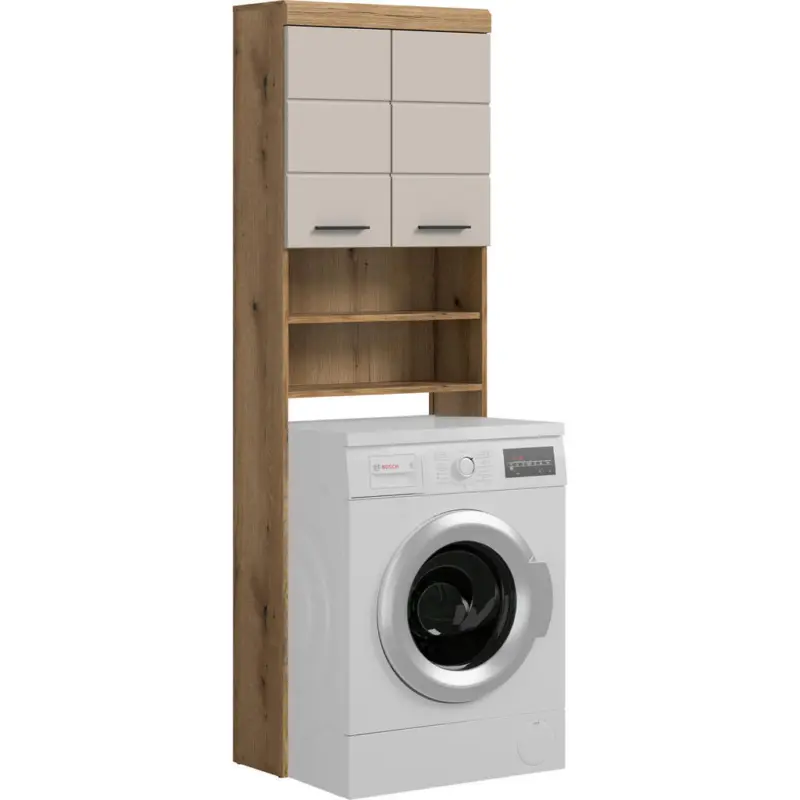 Waschmaschinenschrank 63/191/34 cm in Naturfarben, Kaschmir