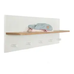 Wandboard in 90/29/16,5 cm Wei&szlig;, Eiche Artisan