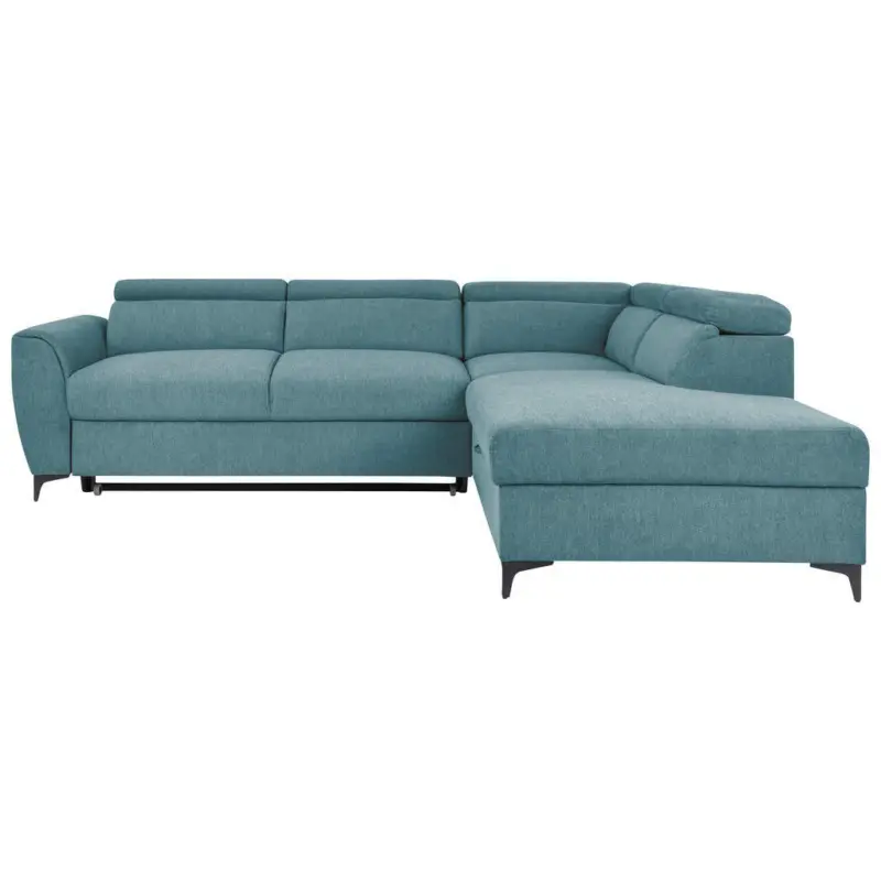 Ecksofa in Velours Petrol