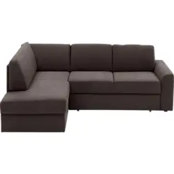 Ecksofa in Webstoff Graubraun 165/224 cm