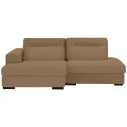 Ecksofa in Chenille Rostfarben