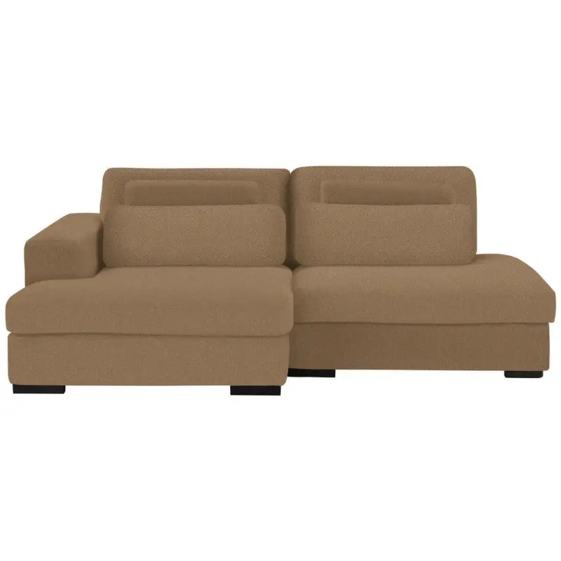 Ecksofa in Chenille Rostfarben