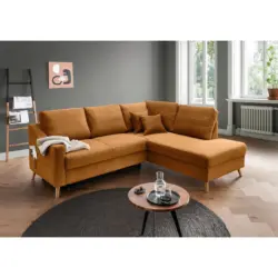 Ecksofa Valentina in Cord Goldfarben