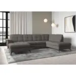 XXXLutz Lauterach - Ihr M&ouml;belhaus bei Bregenz Wohnlandschaft Zora E in Flachgewebe Graphitfarben