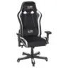 Gamingstuhl in Lederlook, Mikrofaser Schwarz, Wei&szlig;