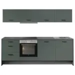 XXXLutz Lauterach - Ihr M&ouml;belhaus bei Bregenz K&uuml;chenblock 245 cm in Graphitfarben, Dunkelgr&uuml;n