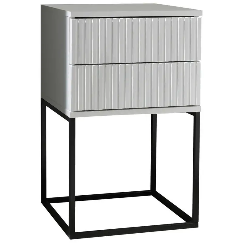 Nachtk&auml;stchen 40/65/38,5 cm in Schwarz, Wei&szlig;