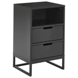 Nachtk&auml;stchen 47,6/74/40 cm in Anthrazit, Schwarz