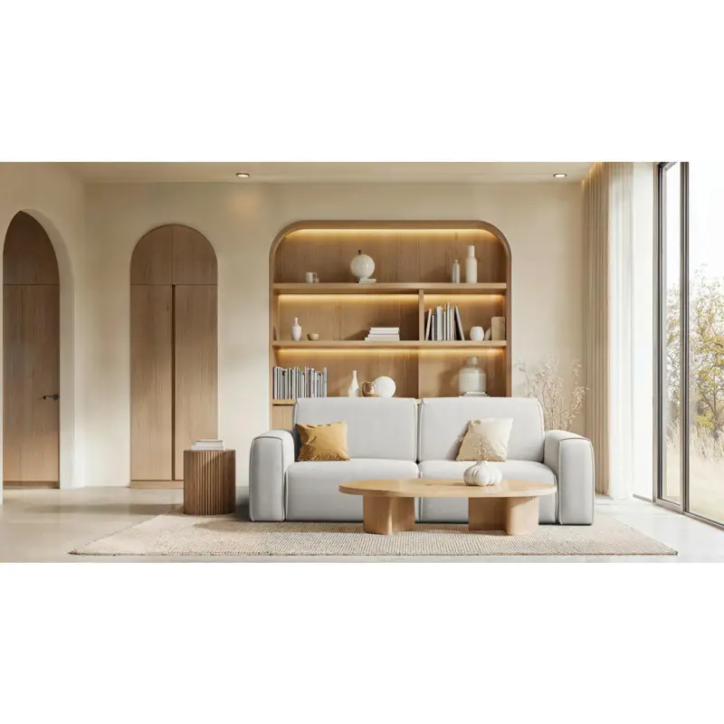 Schlafsofa Tuzzi in Velours Creme