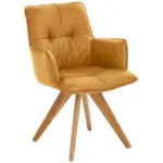 XXXLutz Lauterach - Ihr M&ouml;belhaus bei Bregenz Armlehnstuhl in Holz, Leder Dunkelgelb