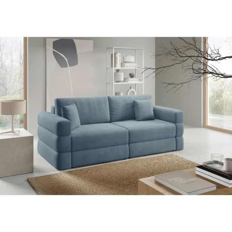 Schlafsofa Terazzo in Webstoff Blau