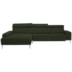 Ecksofa in Webstoff Gr&uuml;n 205/308 cm