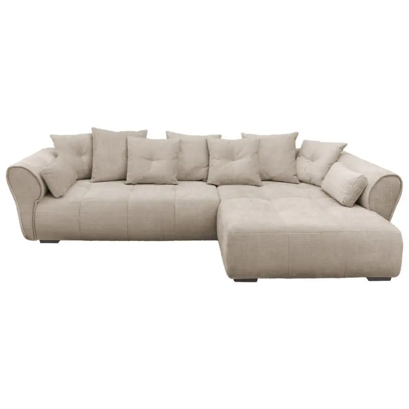 Ecksofa in Chenille Taupe 330/197 cm