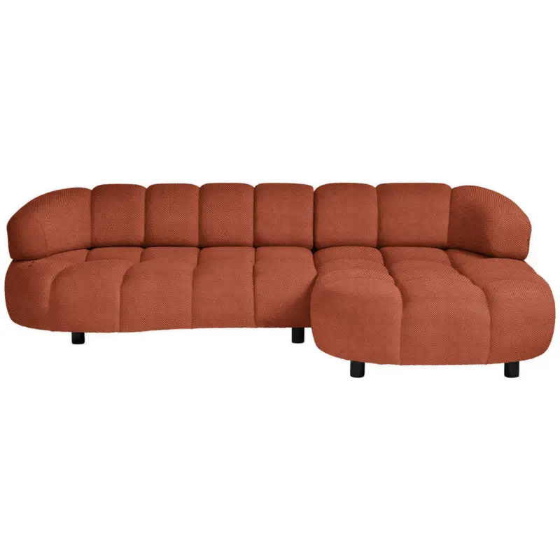 Ecksofa in Webstoff Rostfarben 284/183 cm