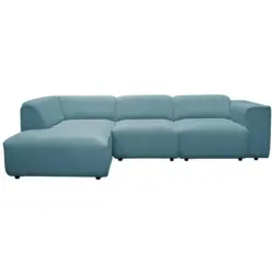 Ecksofa Anthony in Cord Blau 163/275 cm