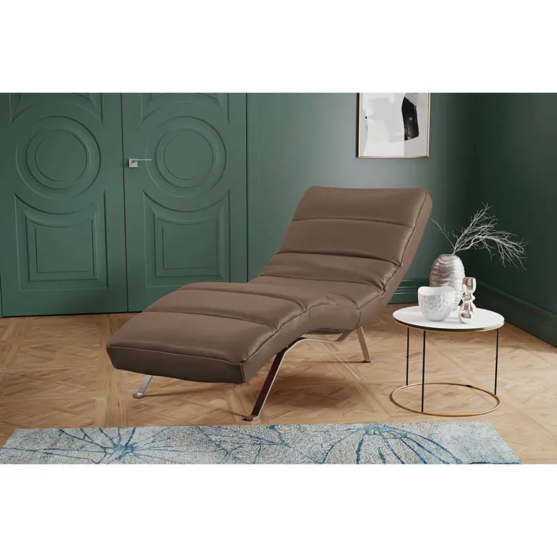Relaxliege in Echtleder Dunkelbraun