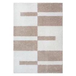 Hochflorteppich 160/230 cm Milano Wei&szlig;, Beige