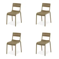 Gartenstuhl-Set Kunststoff Sandfarben