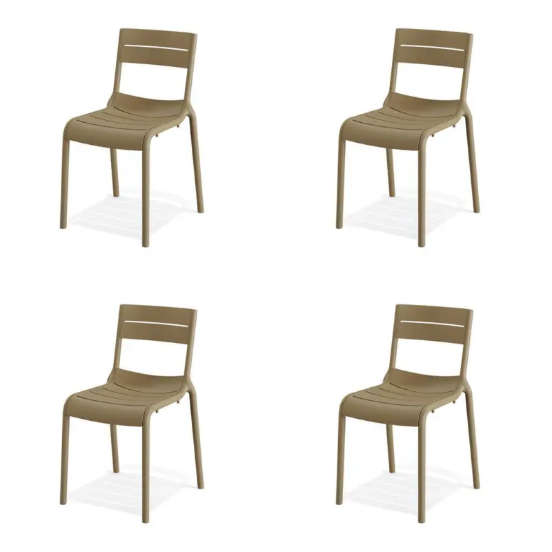 Gartenstuhl-Set Kunststoff Sandfarben