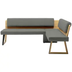 Eckbank 195/155 cm in Hellgrau, Wildeiche